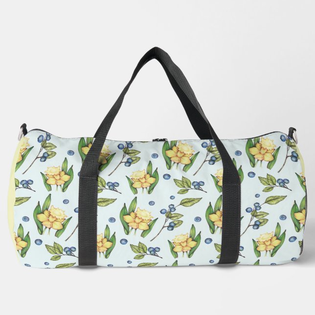 Sac De Sport Fleurs jaunes et bleuets (Recto)