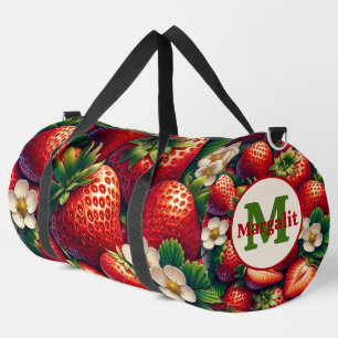 Sac De Sport Fleurs rouges Fraises florales fraises