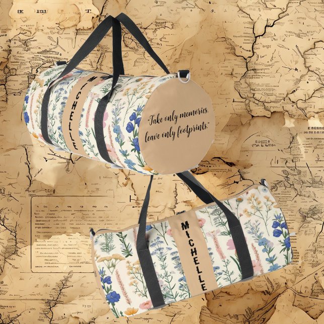 Sac De Sport Fleurs sauvages Pré verdure Feuillage Flore Voyage (Wild Flowers Meadow Greenery Foliage Floral Travel Duffle Bag)