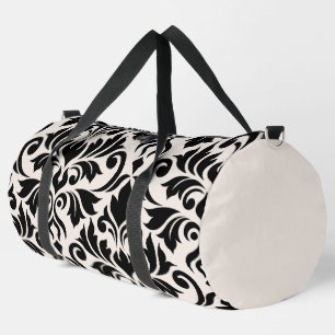 Sac De Sport Flourissant Damask Art I Black on Cream