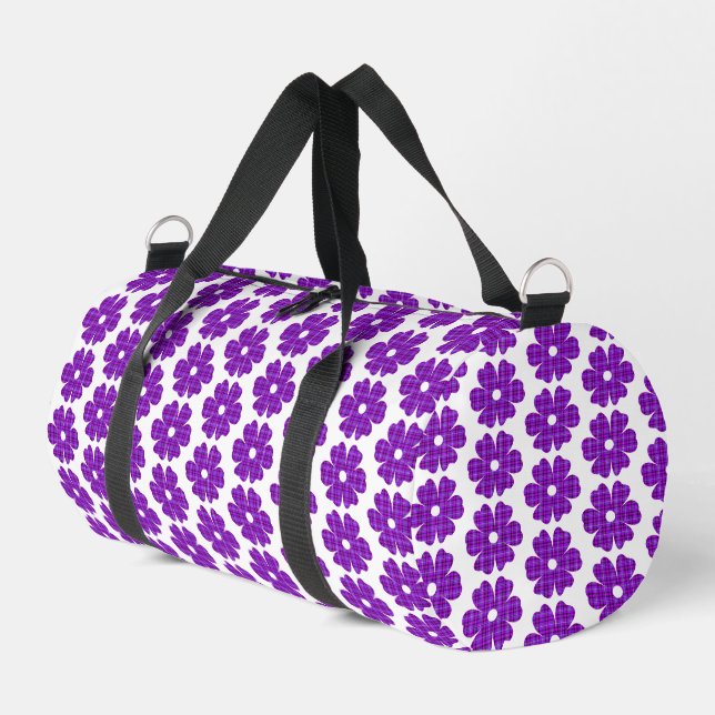 Sac De Sport Flower Shape Plaid Purple Pink (Coin gauche)