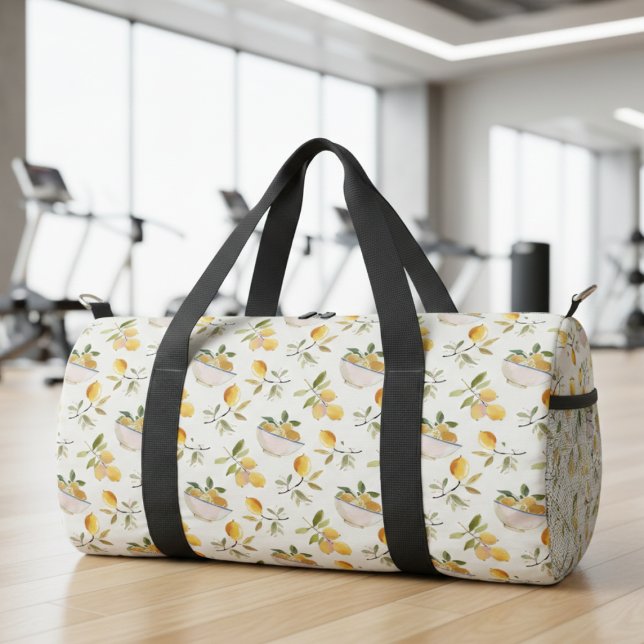 Sac De Sport French Country Lemon Pattern (cute fun french country lemon pattern gym duffle bag)