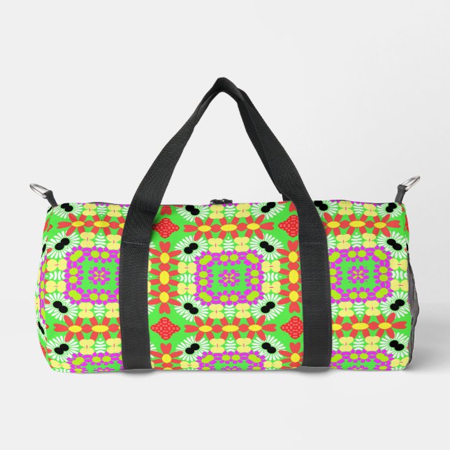 Sac De Sport Fun & Funky Lime Vert Jaune Violet & Rouge (Recto)