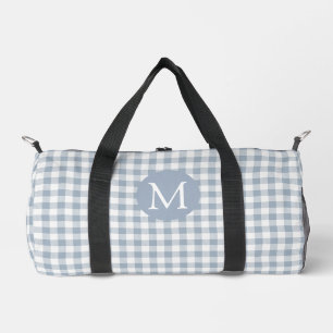 Sac De Sport Gingham côtier prépa vérifié bleu blanc monogramme