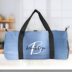 Sac De Sport Glam Blue Metal Brossé Monogramme Noir Blanc