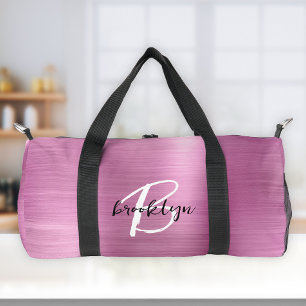 Sac De Sport Glam Rose Metal Brossé Noir Blanc Monogramme 
