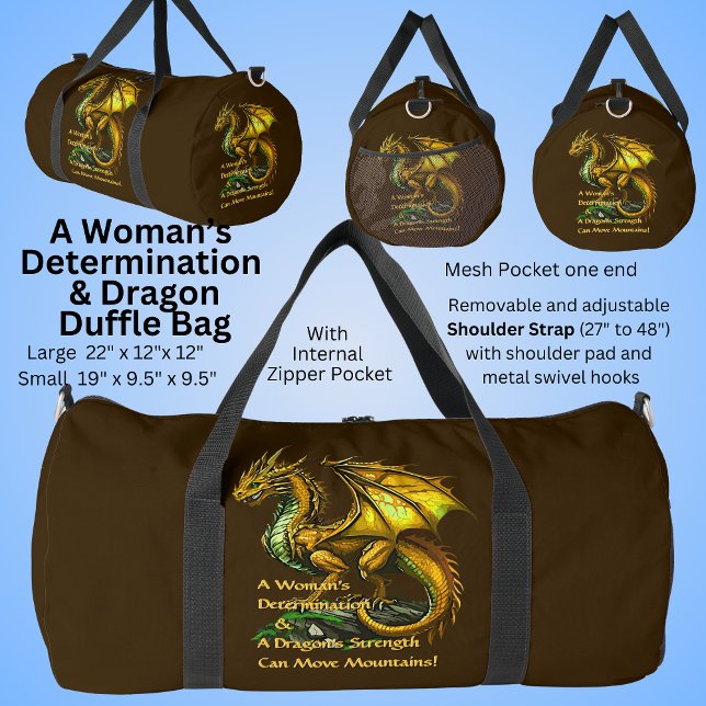 Sac De Sport Golden Green Dragon & Woman Can Move Mountains (Créateur téléchargé)