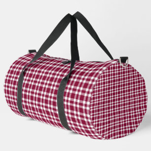Sac De Sport Grand motif carreaux burgundy blanc