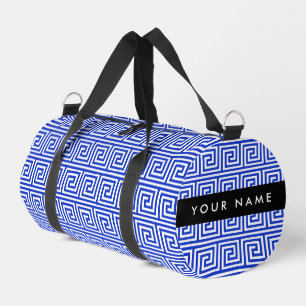 Sac De Sport Grec Meander Key Blue, Votre Nom, Personnaliser
