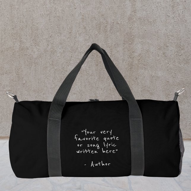 Sac De Sport Guillemet personnalisé - créez votre propre minima (Custom create your own minimalist duffle bag with your choice of text)