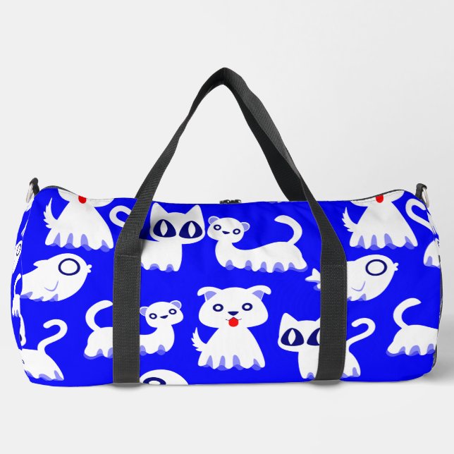 Sac De Sport halloween fantôme chien fureteur bleu (Recto)
