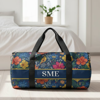 Sac De Sport Hibiscus Botanique Tropical Floral Marine