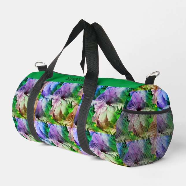 Sac De Sport Hibiscus Fleur Abstraite déprimée Personnalisée (Coin droit)