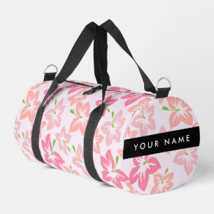 Sac De Sport Hibiscus rose, Fleurs roses, Votre nom