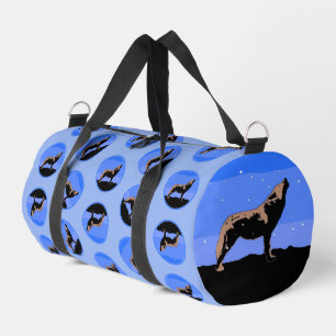 Sac De Sport Howling Wolf en hiver - Art faunique original