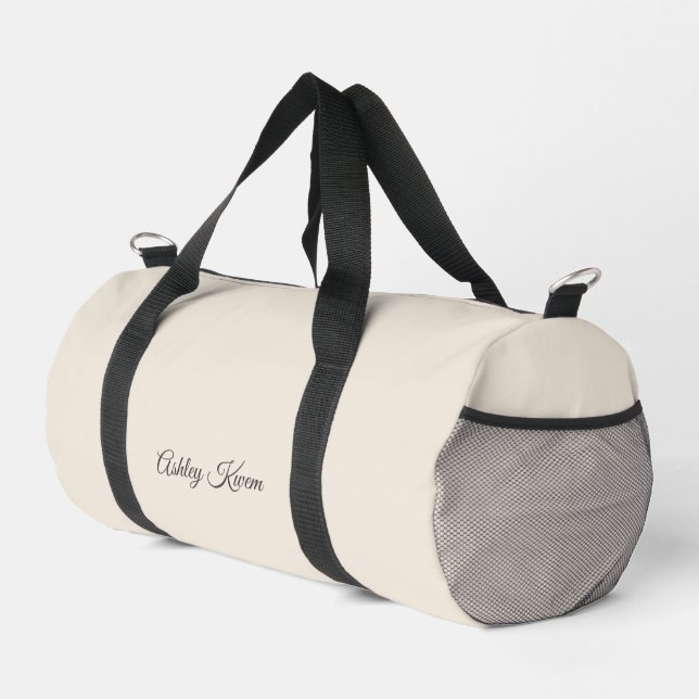 Sac De Sport Ivoire neutre monogramme simple (Coin droit)