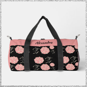 Sac De Sport Jolie Roses roses roses avec feuillage sur noir