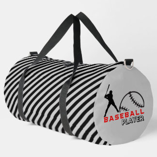 Sac De Sport Joueur de baseball rayé noir et blanc
