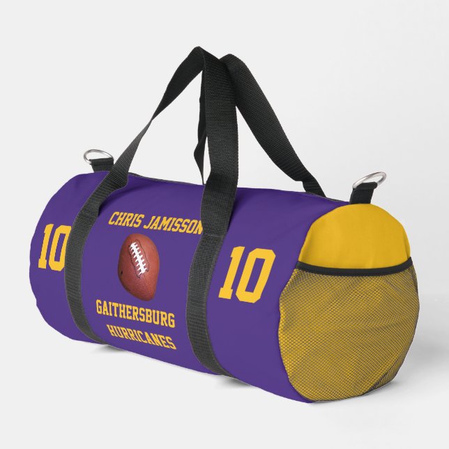 Sac De Sport Joueur de l'équipe de football Joueur Purple Gold  (Coin droit)