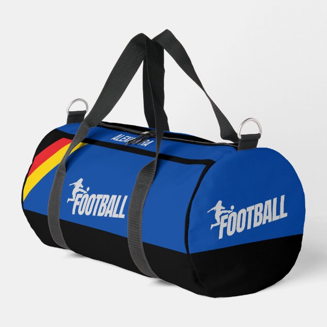 Sac De Sport Joueuse de football, Cadeau d'anniversaire, drapea (Coin gauche)