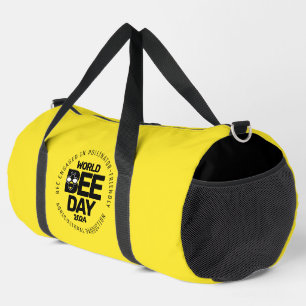 Sac De Sport Jour mondial de l'abeille Pollinateur noir jaune