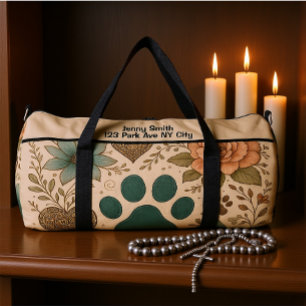 Sac De Sport Kit de voyage à empreinte de patte botanique Monog