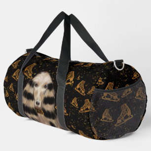 SAC DE SPORT LÉVRIER AFGHAN OR 