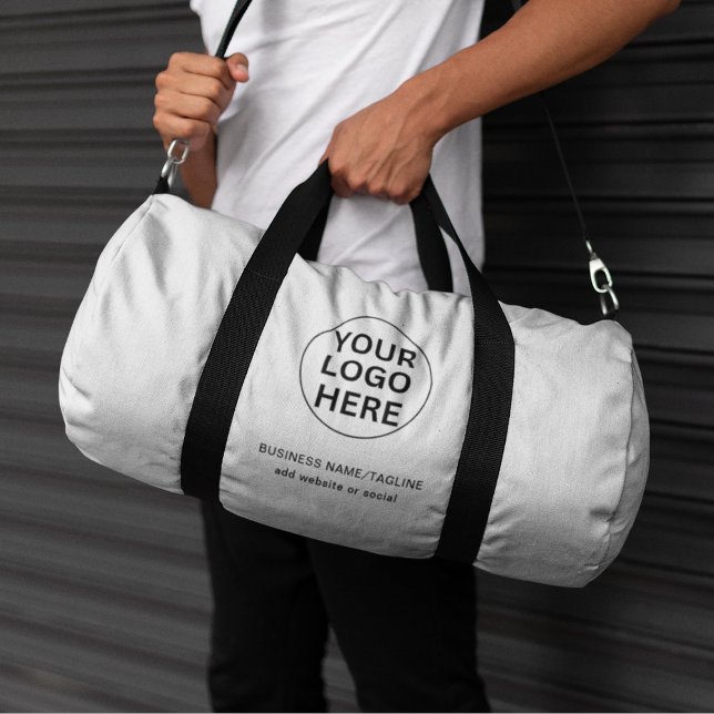 Sac De Sport Logo d'entreprise noir et blanc & texte promotionn (Créateur téléchargé)