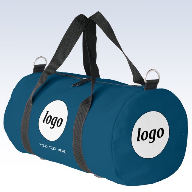 Sac De Sport Logo Texte promotionnel Business Turquoise Vert (Simple logo with custom text business branding promotional teal green duffel bag)