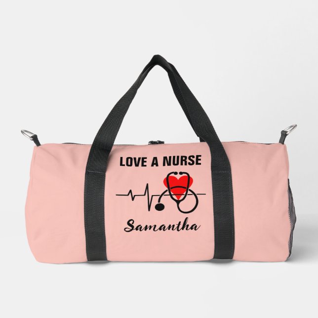 Sac De Sport Love a Nurse Heart Stethoscope Design (Recto)