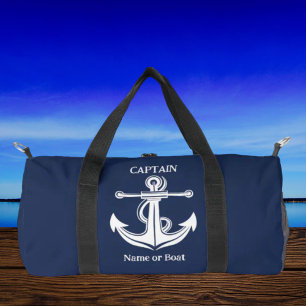 Sac De Sport Marine Blue Captain Ancre Nom du bateau nautique