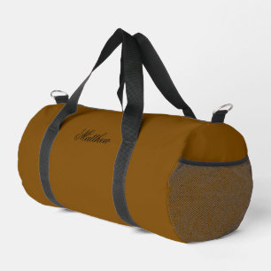 Sac de sport marron personnalisé avec nom personna