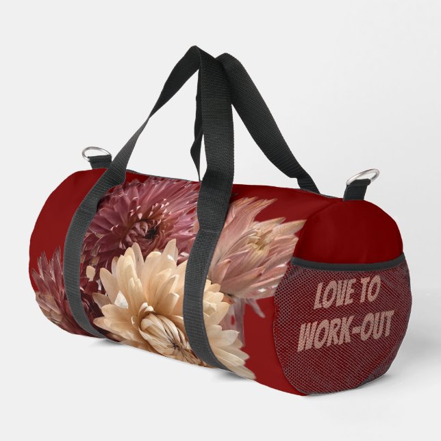 Sac De Sport message personnalisable soft rose et maron (Coin droit)