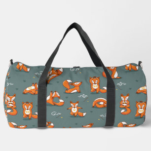 Sac De Sport mignon renard de yoga drôle vert