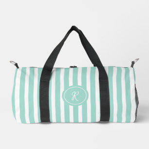 Sac De Sport Mint French Beach Stripe Personnalisé Monogramme