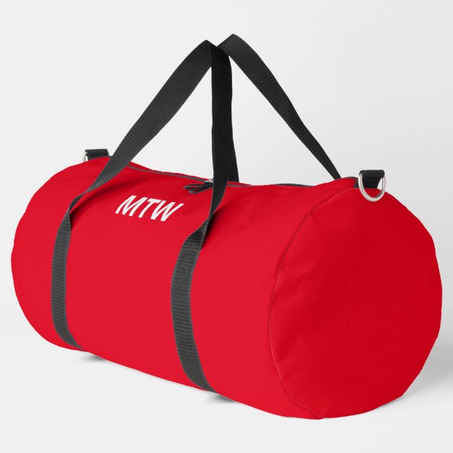 Sac De Sport Modèle de texte simple, rouge et blanc (Coin gauche)