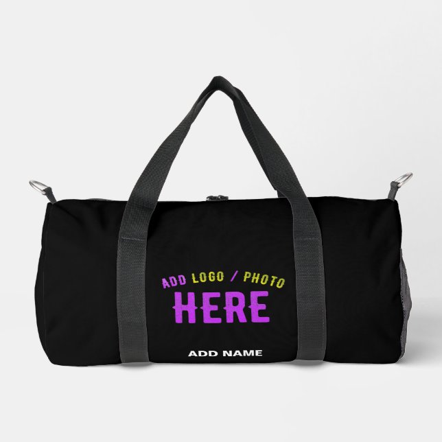 SAC DE SPORT MODERNE ET MODERNE PERSONNALISABLE NOIR VÉRIFIÉ (Recto)