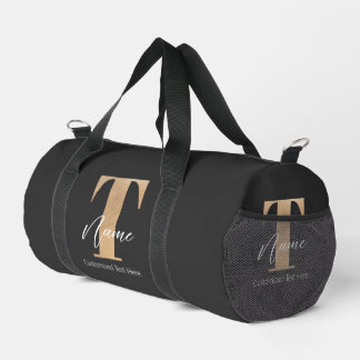 Sac De Sport Moderne Monogramme Initiale T & Nom Personnalisé