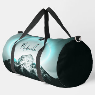 Sac De Sport Monogramme de lumière de néon bleu mystérieux de m