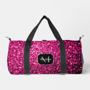 Sac De Sport Monogramme de parties scintillant rose chaud