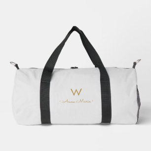Sac De Sport Monogramme de style moderne gris clair or