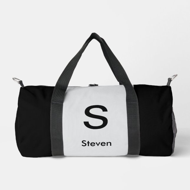 Sac De Sport Monogramme Deux tons moderne noir et gris clair (Recto)