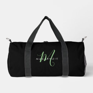 Sac De Sport Monogramme élégant moderne noir vert écriture