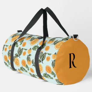 Sac De Sport Monogramme et nom Aqua et tranches de fruits orang