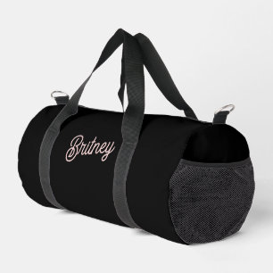 Sac De Sport Monogramme et nom rose pâle moderne