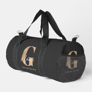 Sac De Sport Monogramme Moderne Initiale G & Nom Personnalisé