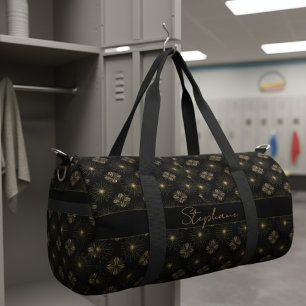 Sac De Sport Monogramme Noir Et Or Moderne