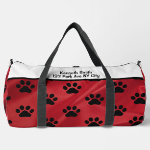 Sac De Sport Monogramme personnalisable empreinte de patte noir