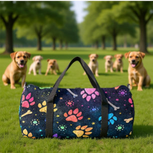 Sac De Sport Monogramme personnalisable os patte coloré cosmiqu