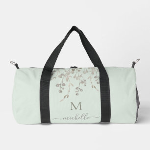 Sac De Sport Monogramme personnalisé aquarelle botanique Sage
